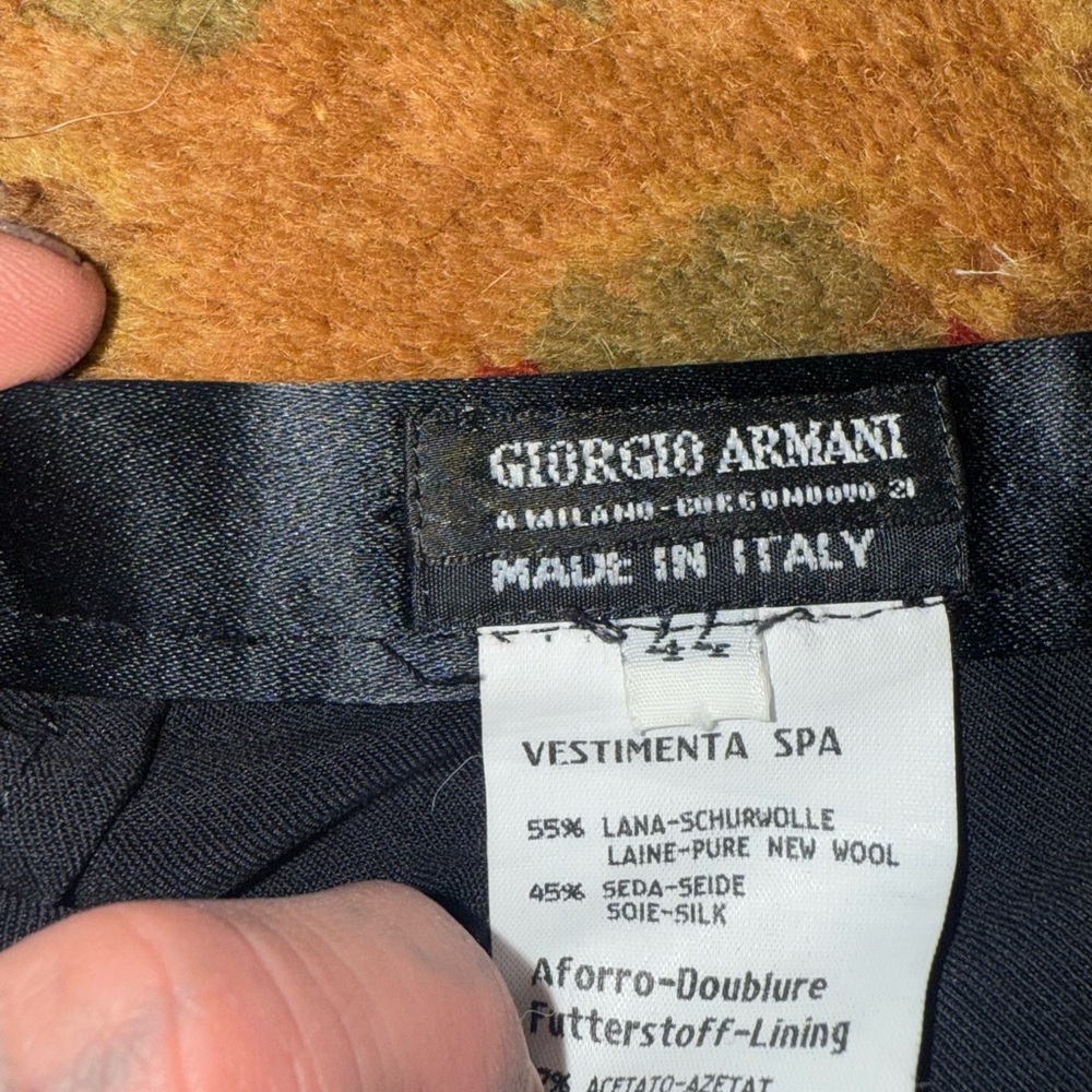 Vintage Giorgio Armani Wool-Silk Trousers – Made in Italy, black Dress Pants